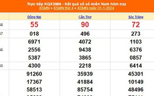 XSMN 31/1, kết quả xổ số miền Nam hôm nay 31/1/2024, KQXSMN ngày 31 tháng 1