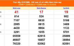 XSMN 11/10 - Kết quả xổ số miền Nam hôm nay 11/10/2024 - Trực tiếp XSMN ngày 11 tháng 10