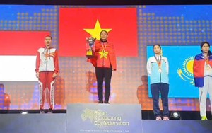 Nữ võ sĩ Việt Nam thắng knock-out đối thủ Indonesia trong chưa đầy 60 giây, giành HCV ở giải châu Á