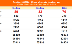 XSMN 20/10 - Kết quả xổ số miền Nam hôm nay 20/10/2024 - Trực tiếp XSMN ngày 20 tháng 10