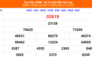 XSMB 27/10 - Kết quả Xổ số miền Bắc hôm nay 27/10/2024 - KQSXMB Chủ nhật ngày 27 tháng 10
