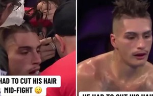 Hài hước võ sĩ Boxing phải cắt tóc ngay giữa trận đấu vì lý do hi hữu