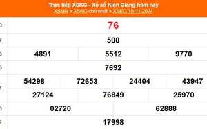 XSKG 10/11 - Kết quả xổ số Kiên Giang hôm nay 10/11/2024 - Trực tiếp XSKG ngày 10 tháng 11
