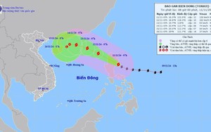 Bão Toraji gần biển Đông, gió giật cấp 15