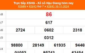 XSHG 16/11 - Kết quả xổ số Hậu Giang hôm nay 16/11/2024 - Trực tiếp XSHG ngày 16 tháng 11