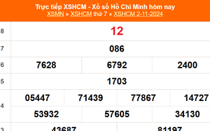 XSHCM 2/11 - XSTP thứ Bảy - Kết quả xổ số Hồ Chí Minh hôm nay ngày 2/11/2024