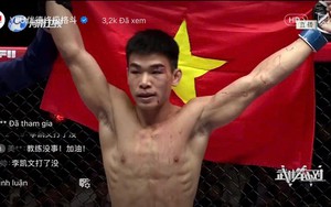 Võ sĩ Việt Nam hạ đo ván đối thủ người Trung Quốc ngay hiệp đấu đầu tiên, kiêu hãnh giơ cao cờ Tổ quốc trên vai