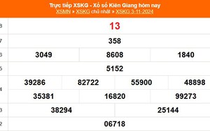 XSKG 3/11- Kết quả xổ số Kiên Giang hôm nay 3/11/2024 - Trực tiếp XSKG ngày 3 tháng 11