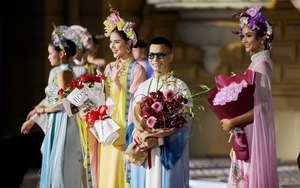 Hoa hậu H'Hen Niê, người mẫu Kỳ Hân diện áo dài đính kết cầu kỳ của NTK Kenny Thái 