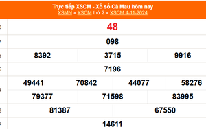 XSCM 4/11 - Kết quả xổ số Cà Mau hôm nay 4/11/2024 - Trực tiếp XSCM ngày 4 tháng 11