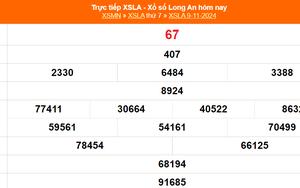 XSLA 9/11 - Kết quả xổ số Long An hôm nay 9/11/2024 - Trực tiếp XSLA ngày 9 tháng 11