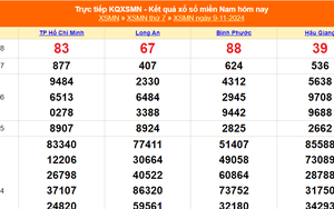 XSMN 9/11 - Kết quả xổ số miền Nam hôm nay 9/11/2024 - Trực tiếp XSMN ngày 9 tháng 11