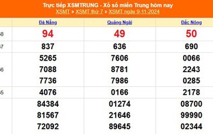 XSMT 9/11 - Kết quả xổ số miền Trung hôm nay 9/11/2024 - KQXSMT thứ Bẩy ngày 9 tháng 11