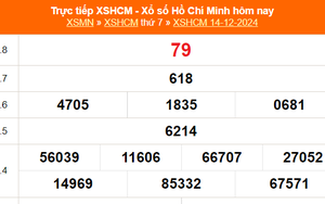 XSHCM 14/12 - XSTP thứ Bảy - Kết quả xổ số Hồ Chí Minh hôm nay ngày 14/12/2024