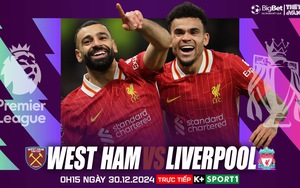 Nhận định, soi tỷ lệ West Ham vs Liverpool 0h15 hôm nay 30/12, vòng 19 Ngoại hạng Anh