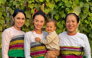 Vợ Bùi Tiến Dũng cùng mẹ gây sốt khi hóa thân thành 'cô gái Mường', fan đua nhau đặt biệt danh mới