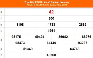 XSCM 18/3, kết quả xổ số Cà Mau hôm nay 18/3/2024, XSCM ngày 18 tháng 3