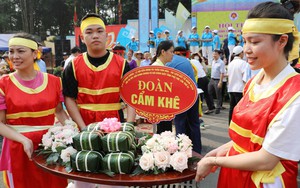 Sôi nổi Hội thi gói, nấu bánh chưng, giã bánh giầy dịp Giỗ Tổ Hùng Vương