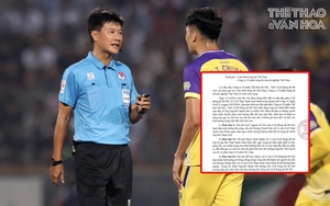 CLB Hà Nội tuyên bố 'tẩy chay' trọng tài Nguyễn Mạnh Hải, liệt kê hàng loạt quyết định khó hiểu