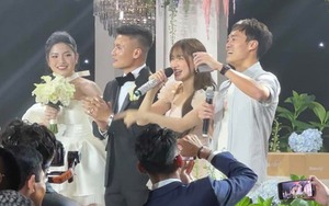 Văn Toàn cùng Hòa Minzy 'bật tình yêu lên' trong đám cưới Quang Hải, được người hâm mộ tích cực 'đẩy thuyền'