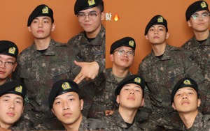 V BTS khiến fan thích thú với bộ ảnh trong quân ngũ có mặt đồng đội