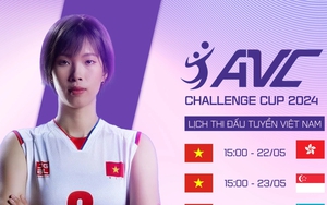  Link xem trực tiếp bóng chuyền Việt Nam vs Singapore (15h00 hôm nay), AVC Challenge Cup 2024