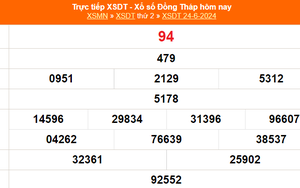 XSDT 24/6, kết quả xổ số Đồng Tháp hôm nay 24/6/2024, trực tiếp xổ số hôm nay