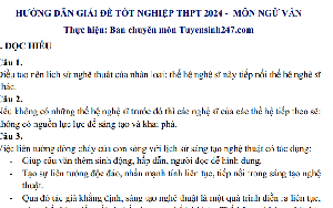 Đáp án môn Văn đề thi tốt nghiệp THPT năm 2024
