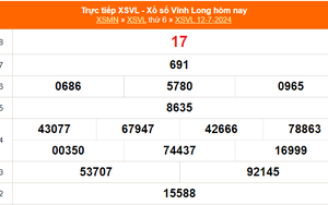 XSVL 12/7, kết quả xổ số Vĩnh Long hôm nay 12/7/2024, trực tiếp XSVL ngày 12/7