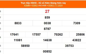 XSKG 7/7, kết quả xổ số Kiên Giang hôm nay 7/7/2024, trực tiếp xổ số hôm nay ngày 7 tháng 7