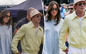 Brad Pitt hiếm hoi công khai bạn gái mới tại giải đua ô tô Công thức 1 Anh