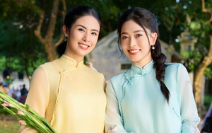 Ngọc Hân cùng Phương Nga khoe vẻ dịu dàng với áo dài lụa