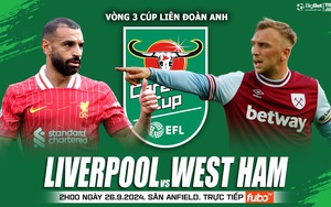 Nhận định, soi tỷ lệ Liverpool vs West Ham 02h00 ngày 26/9, Cúp Liên đoàn Anh