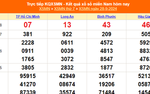 XSMN 28/9 - Kết quả xổ số miền Nam hôm nay 28/9/2024 - Trực tiếp XSMN ngày 28 tháng 9