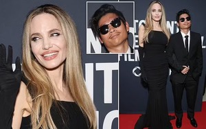 Pax Thiên để lộ trán sẹo khi xuất hiện cùng mẹ Angelina Jolie trên thảm đỏ TIFF