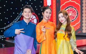 Huỳnh Anh, Quỳnh Kool trình diễn áo dài Tết của hoa hậu Ngọc Hân 