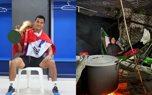 Nhà vô địch AFF Cup của ĐT Việt Nam khoe ảnh gói bánh chưng, hạnh phúc bên gia đình sau giải đấu thành công