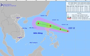 Ngày mai 2/10, áp thấp nhiệt đới có khả năng mạnh lên thành bão hướng vào biển Đông