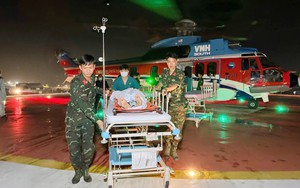 3 bệnh nhân từ Trường Sa được trực thăng đưa về đất liền cấp cứu