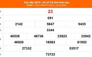 XSTV 10/10 - Kết quả xổ số Trà Vinh hôm nay 10/10/2025 - Trực tiếp XSTV ngày 10 tháng 10
