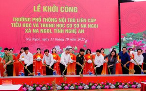 Tổng Bí thư Tô Lâm dự lễ khởi công trường nội trú liên cấp Na Ngoi, tỉnh Nghệ An