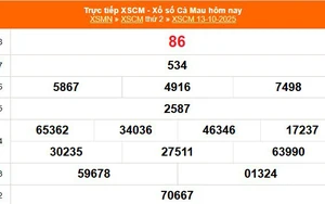 XSCM 13/10 - Kết quả xổ số Cà Mau hôm nay 13/10/2025 - Trực tiếp XSCM ngày 13 tháng 10