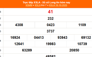 XSLA 18/10 - Kết quả xổ số Long An hôm nay 18/10/2025 - Trực tiếp XSLA ngày 18 tháng 10