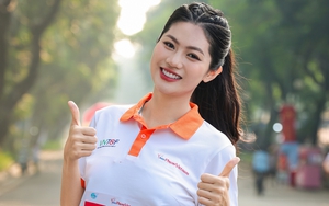 Hoa khôi Vũ Hương Giang lan tỏa năng lượng tại giải chạy cuối tuần