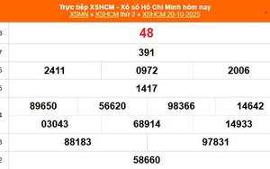 XSHCM 20/10 - XSTP thứ Hai - Kết quả xổ số Hồ Chí Minh hôm nay ngày 20/10/2025