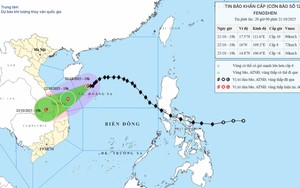 Ngày 22/10, bão trên vùng biển từ Huế đến Quảng Ngãi sẽ giảm cấp và có khả năng suy yếu dần
