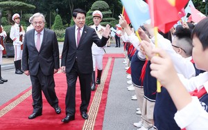 Chủ tịch nước Lương Cường chủ trì lễ đón chính thức Tổng Thư ký Liên hợp quốc