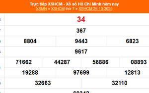 XSHCM 25/10 - XSTP thứ Bảy - Kết quả xổ số Hồ Chí Minh hôm nay ngày 25/10/2025