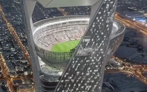 Lộ những hình ảnh đầu tiên về sân bóng đặc biệt nhất thế giới, trận đấu World Cup sẽ diễn ra... trên không