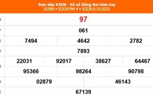 XSDN 8/10 - Kết quả xổ số Đồng Nai hôm nay 8/10/2025 - Trực tiếp XSDN ngày 8 tháng 10